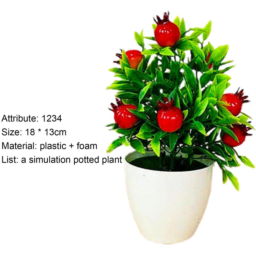 Artificial Fruit Bonsai Landscaping Artificial Fruit Bonsai Orange Pomegranate Fruit Tree Garden Decoration Fake Plant Flower