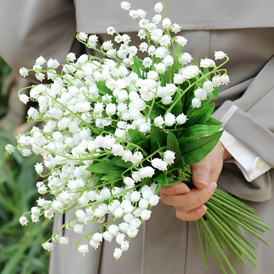 1/20pcs Artificial Flower Bellflower Simulated Lily Of The Valley Home Soft Decoration Wedding Valentine's Bouquet Green Plants