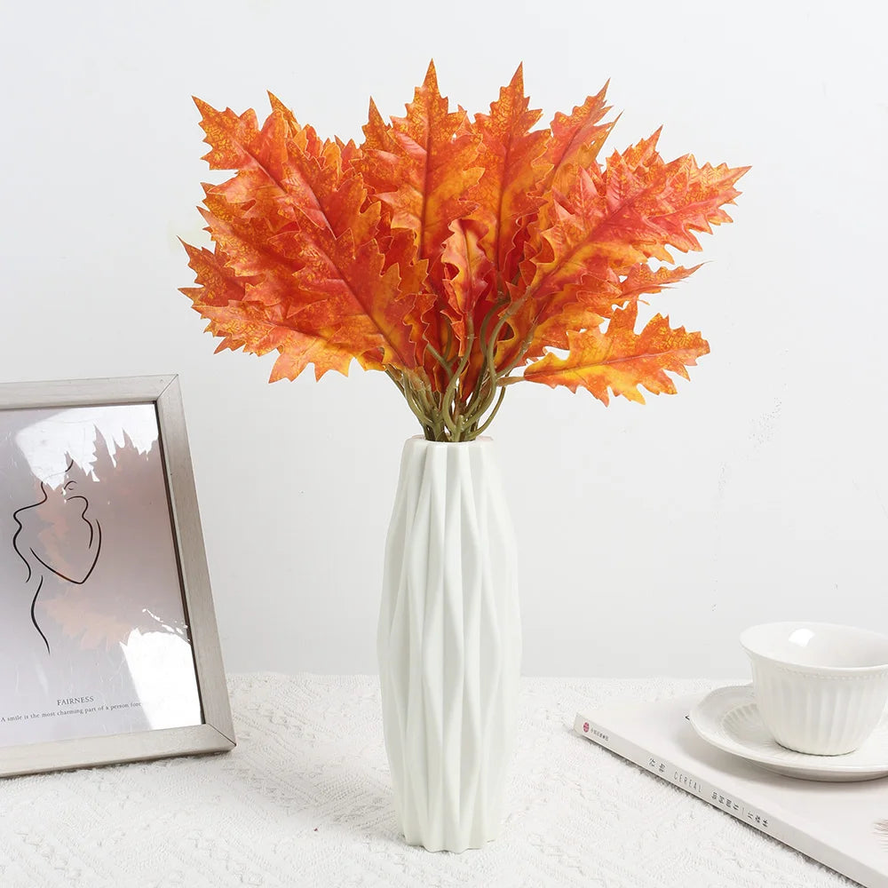 2/5pcs Artificial Maple Leaves Fake Plants Garden Wedding Marriage Decoration Outdoor for Home Decor Flowers Bouquet Accessories