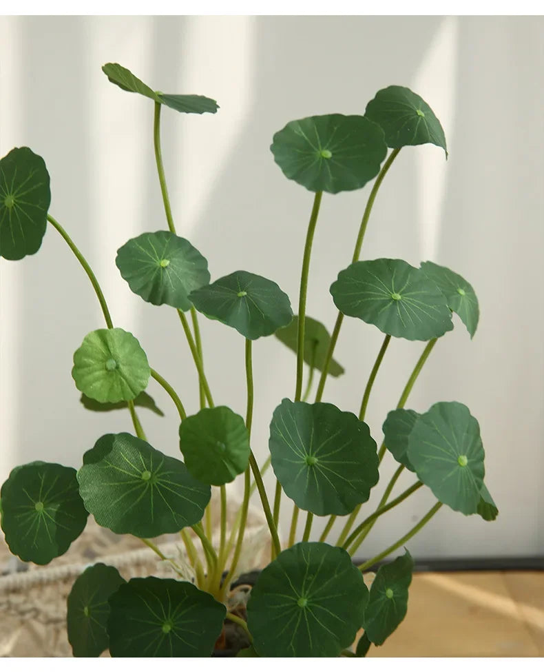 Artificial Lotus Plants Eucalyptus Leaves Plastic Tree Fake Plants Real Touch Copper Leafs For Home Office Decor