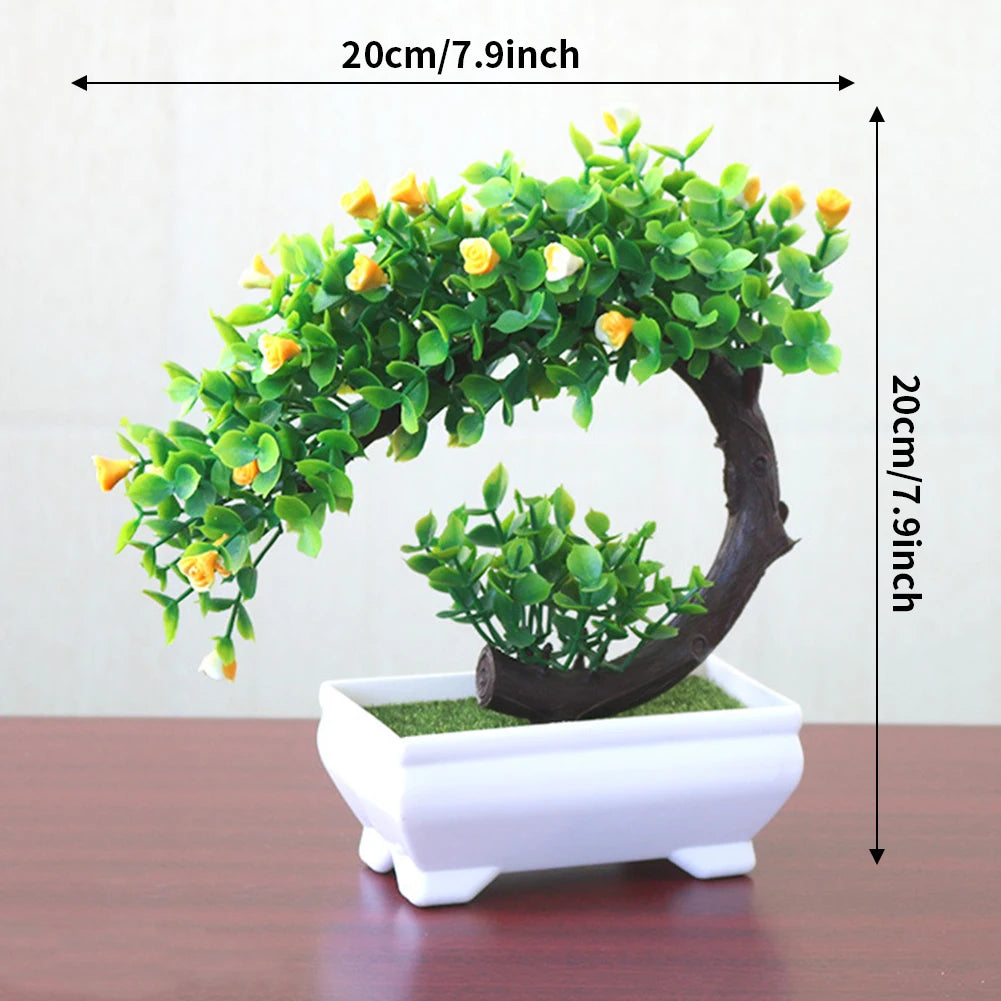 Bonsai Small Tree Pot Artificial Plants Fake Plant Flowers Potted Ornaments for Home Room Table Decoration Hotel Garden Decor