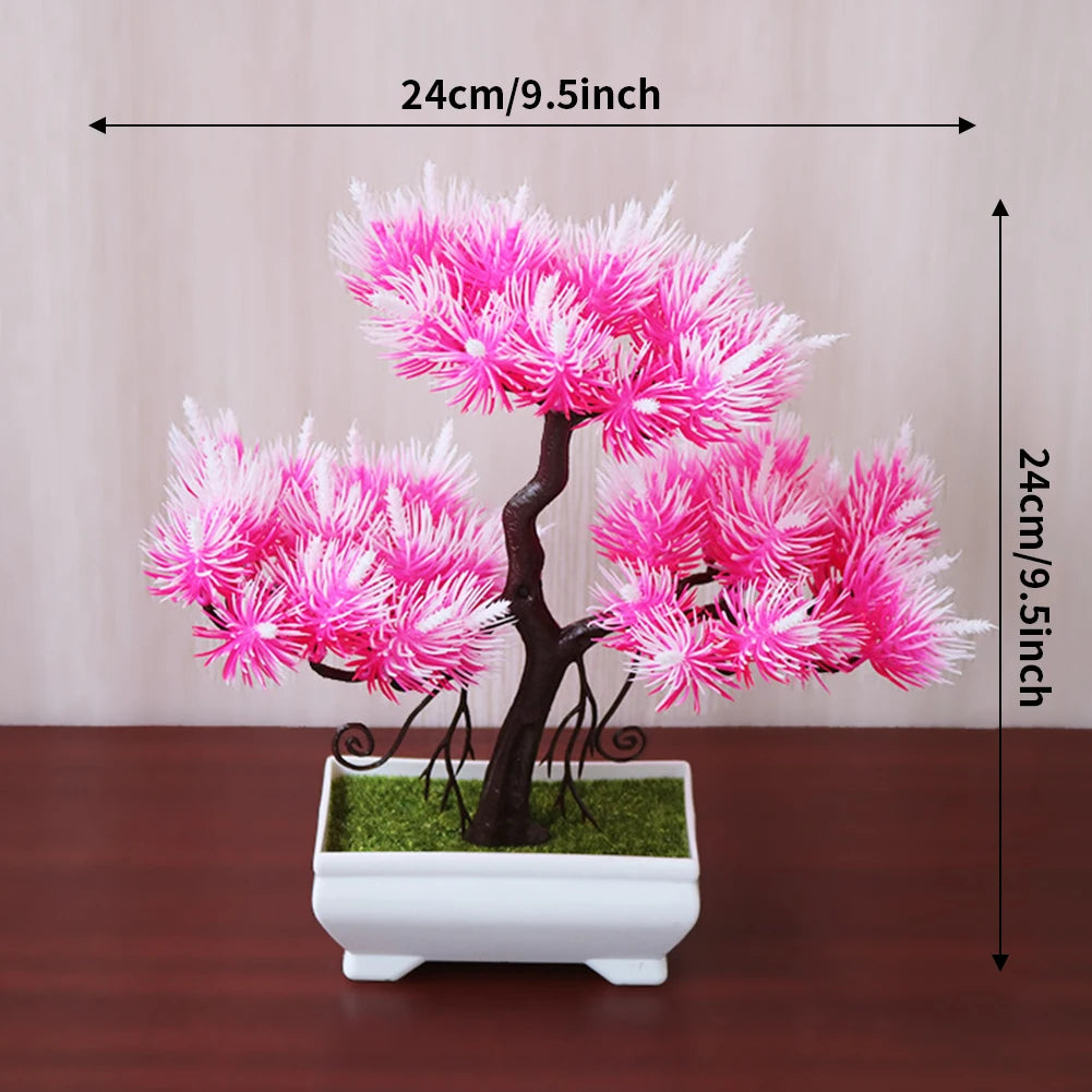 Bonsai Small Tree Pot Artificial Plants Fake Plant Flowers Potted Ornaments for Home Room Table Decoration Hotel Garden Decor