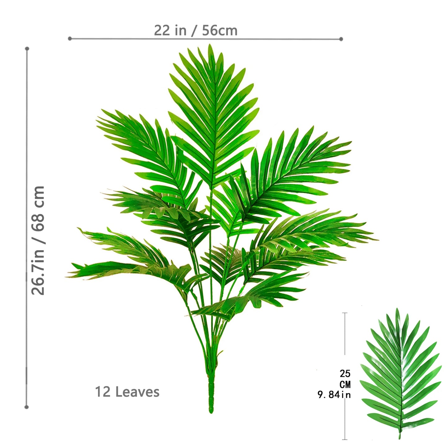 105cm/41.3in Artificial Areca Palm Plant Fake Tropical Leaves Fake Yellow Palm Indoor Home Office Decor