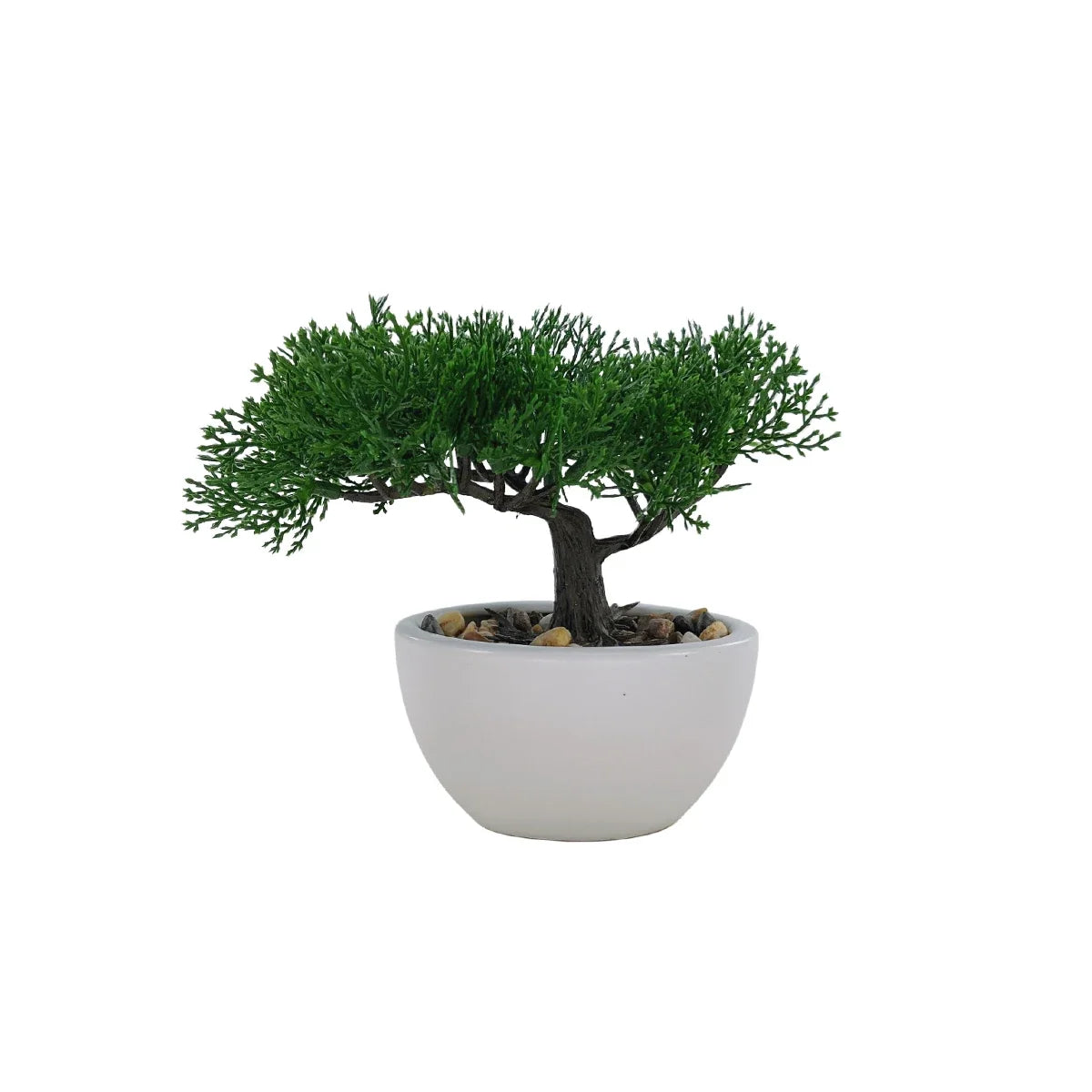 HXGYZP Bonsai Tree Artificial Plants Cypress Pine Tree With White Ceramic Pot Home Decor Indoor Office Desktop Plant Ornaments