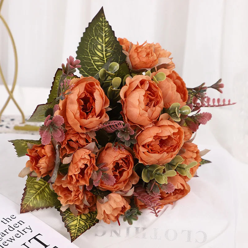 Artificial Peonies Silk Peony Flowers Artificial Flowers Plants for Home Hotel Wedding Christmas Tables Home Flowers vase Decor