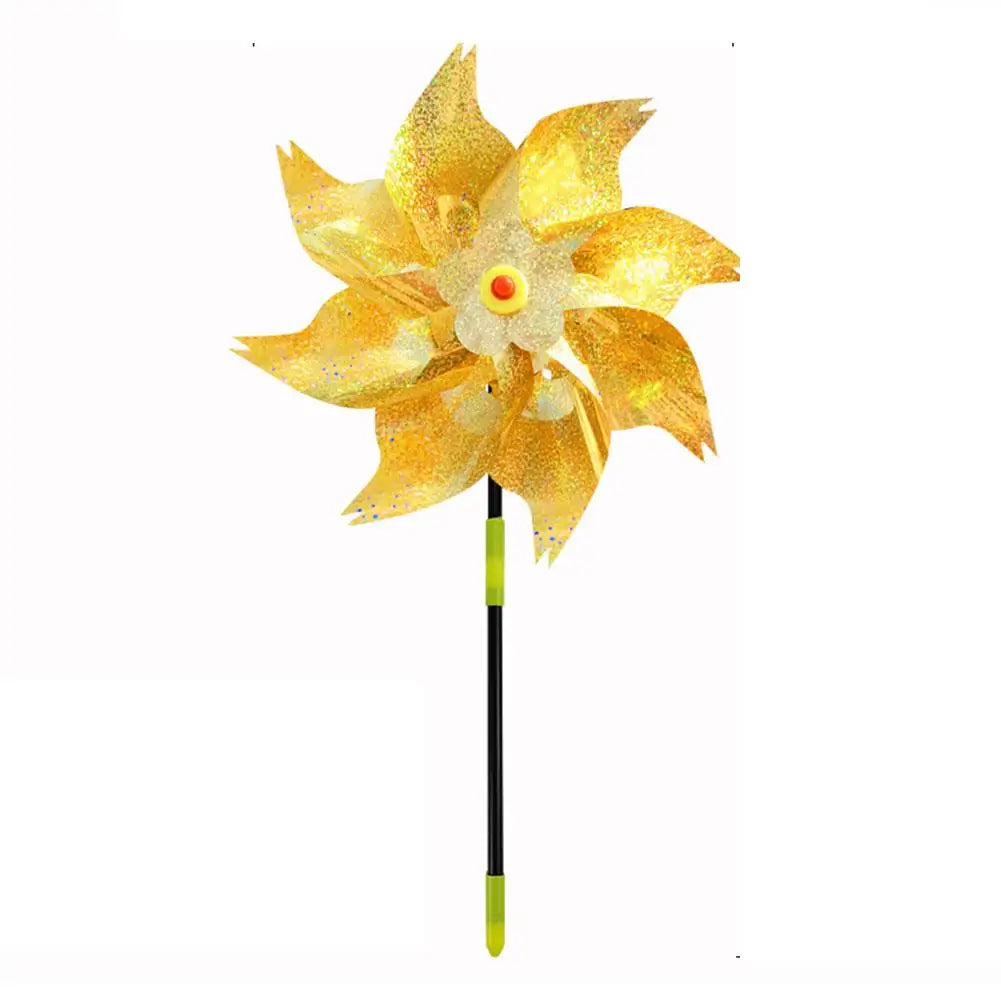 1pc Reflective Birds Repellent Windmills Sparkly Pinwheel With Stake Bird Scare Devices For Spring Garden Decor Supplies