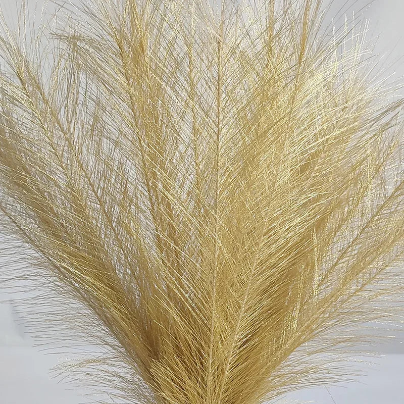 Artificial Pampas Grass Bouquet Gold Silver Metal Wire Simulated Reed For Bedroom Room Wedding Home Decoration Fake Plant