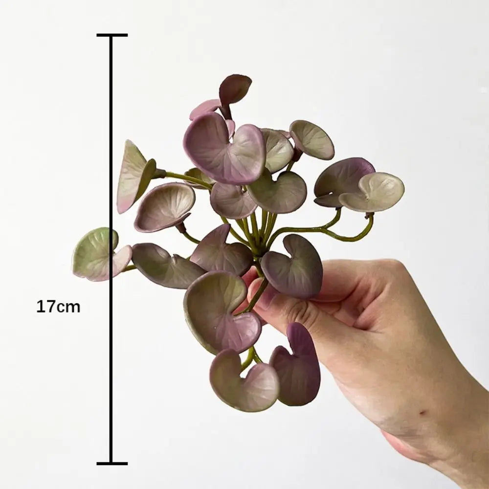 Soft Glue Artificial Plant EVA Green Faux Copper Coin Grass Garden Decoration Home Office Succulent Plants Leaves Home Office