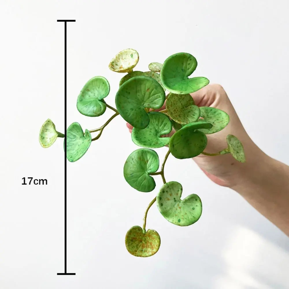 Soft Glue Artificial Plant EVA Green Faux Copper Coin Grass Garden Decoration Home Office Succulent Plants Leaves Home Office