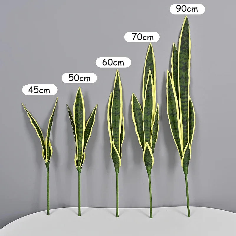 35in Fake Plants Tropical Artificial Tiger Piran Real Touch Sansevieria Leaves Plastic Plants For Home Garden Office Shop Decor