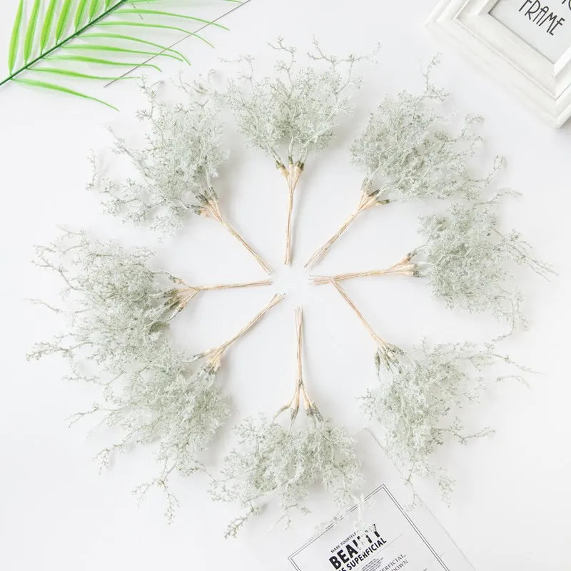 6Pcs Artificial Plant Golden Silvery Fake Branch For Christmas Tree Wreath Accessory Home Balcony Landscape Layout Wedding Decor