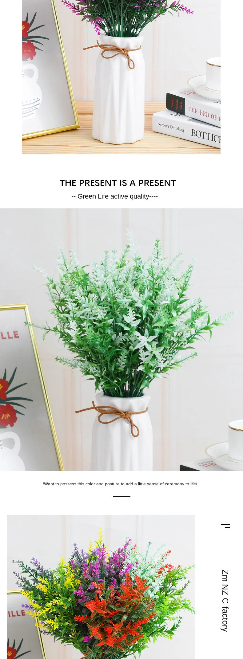 35cm 7 Fork Artificial Leaf Ear Lavender Wedding Home Decoration Wheat Ear Flower Project Artificial Flower Outdoor Decoration