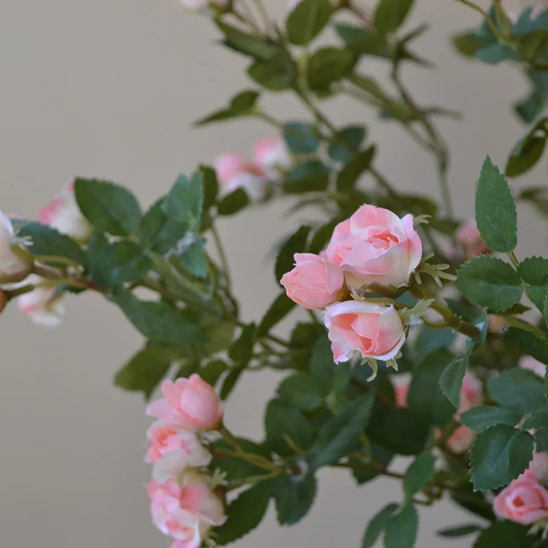 63CM18 Little Rose Artificial Flower Home Wedding Hotel Restaurant Decoration Photography Mini Rose Lintel