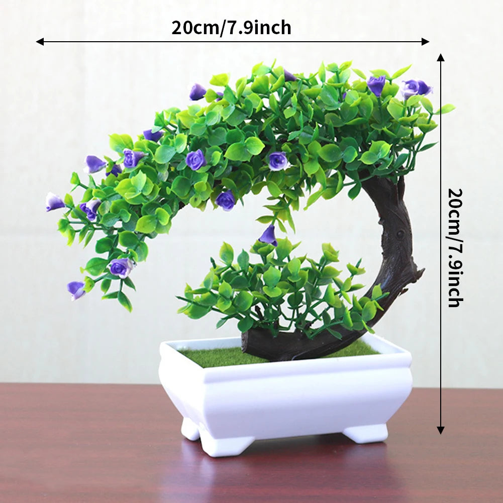 Bonsai Small Tree Pot Artificial Plants Fake Plant Flowers Potted Ornaments for Home Room Table Decoration Hotel Garden Decor