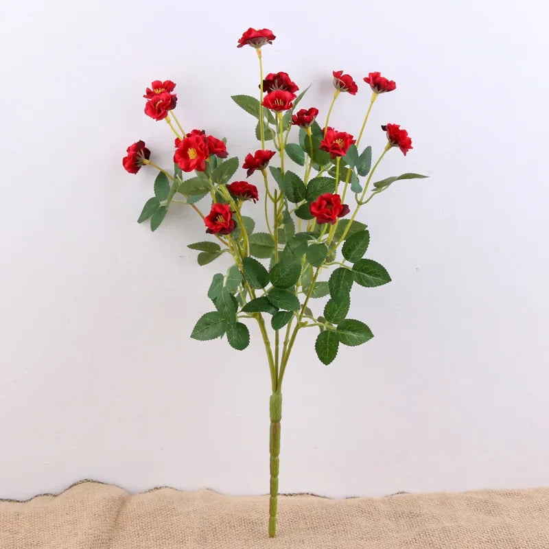 Artificial Silk Rose for Garden Decoration, Fake Bouquet, 15 Heads, Artificial Flowers, Christmas, Wedding, Home, Outdoor, 3Pcs