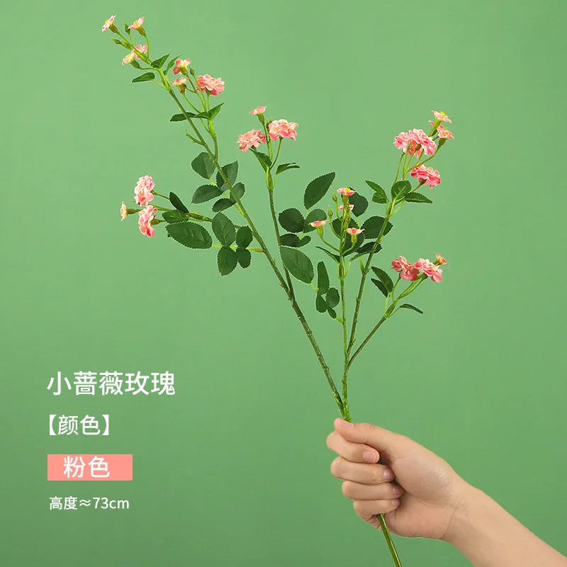 2/6/12pcs 73cm Simulated Small Rose Flower Multi Head Simulated Rose Flowers Artificial Bouquet Wedding Decoration Fake Flower
