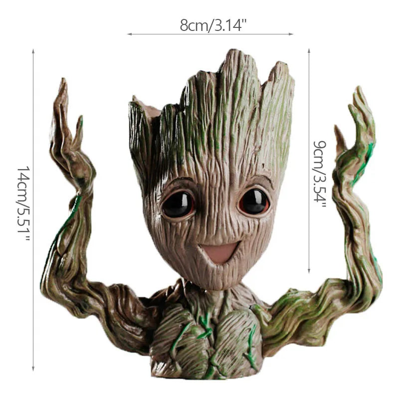 Groot Vases For Flowers Home Decoration Pots Planters Anime Figurines Home Decoration Accessories Office Storage Pen Case