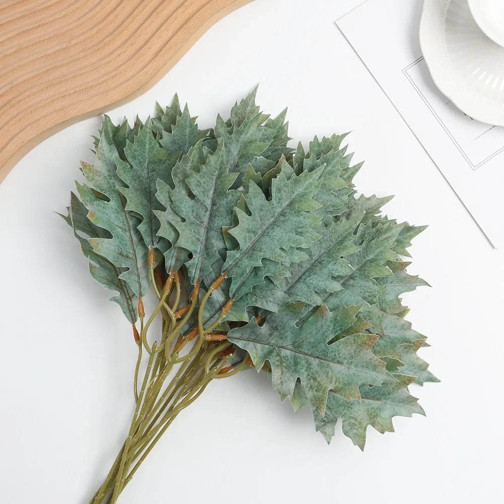2/5pcs Artificial Maple Leaves Fake Plants Garden Wedding Marriage Decoration Outdoor for Home Decor Flowers Bouquet Accessories