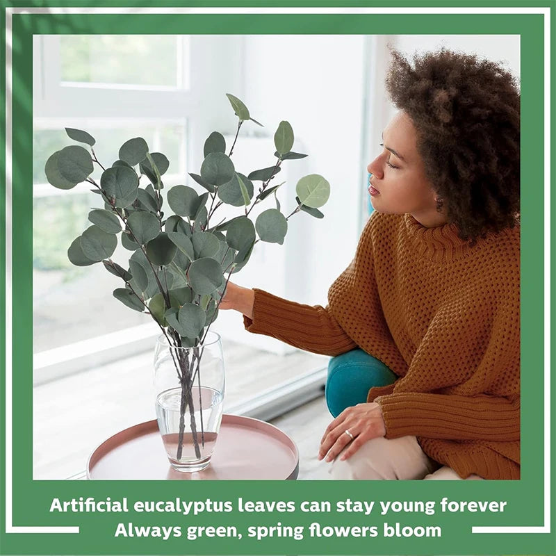 1/3Pcs Eucalyptus Artificial Plant Bouquet Green 78cm Fake Plant Stem for Home Garden Wedding Table Party Decoration Fake Plant