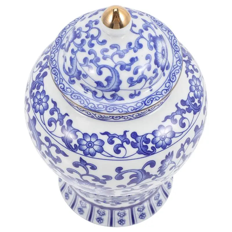 Sealed Blue Tea Canister White Ceramic Tea Canister Porcelain Tea Jar Storage Container Vase Kitchen Home Decor