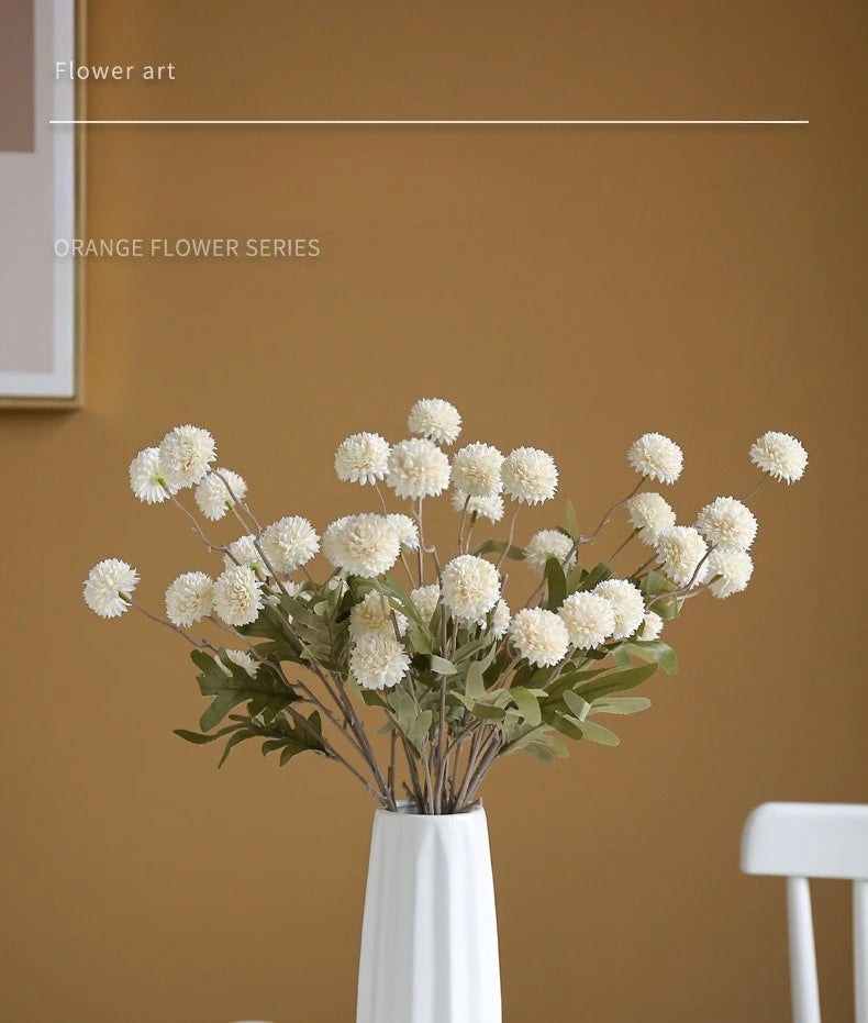 10 pcs Dandelion Artificial Flower Wedding  5 Head Fake Flowers Small Thorn Ball Home Decoration Bouquet Valentine's Day