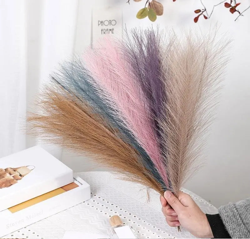 20pcs Artificial Pampas Grass Flower Bouquet For Home Wedding Decoration DIY Bedroom  Plant Flower Wall Vase Fake Plant Reed