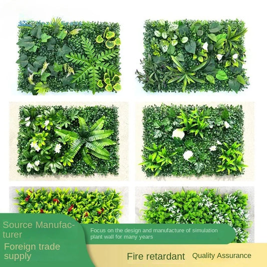 Simulation Plant Wall Eucalyptus Milan Plastic Fake Lawn Shopping Mall Door Storefront Decoration Background Green Plant Wall