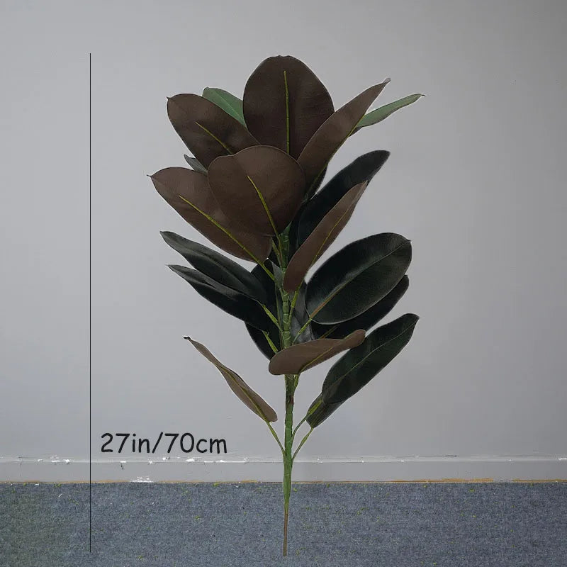 13-70in Large Ficus Tree Artificial Rubber Tree Plastic Banyan Plants Real Touch Banyan Leaves For Home Garden Shop Office Decor