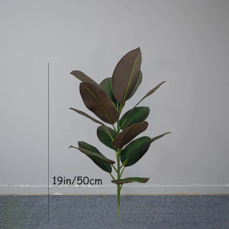 13-70in Large Ficus Tree Artificial Rubber Tree Plastic Banyan Plants Real Touch Banyan Leaves For Home Garden Shop Office Decor