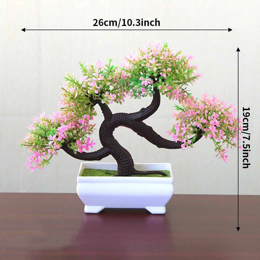 Bonsai Small Tree Pot Artificial Plants Fake Plant Flowers Potted Ornaments for Home Room Table Decoration Hotel Garden Decor