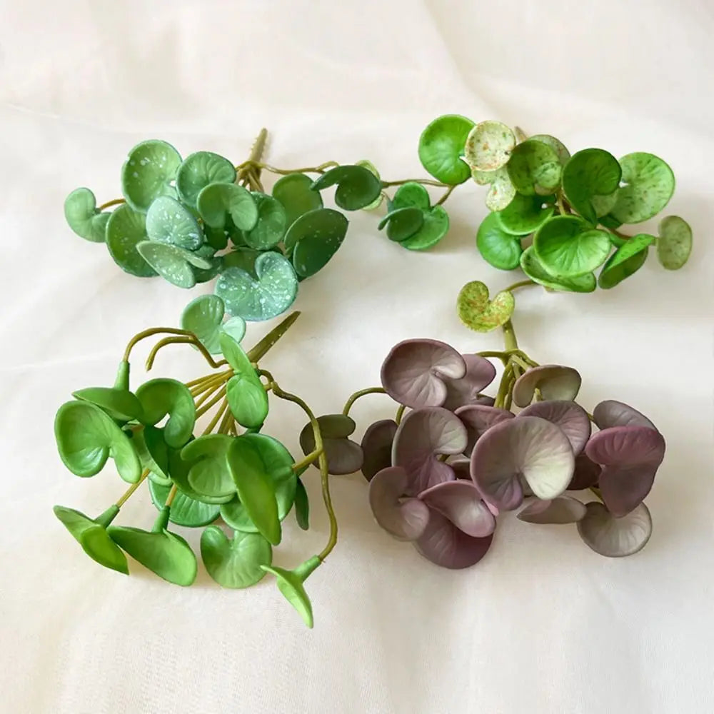 Soft Glue Artificial Plant EVA Green Faux Copper Coin Grass Garden Decoration Home Office Succulent Plants Leaves Home Office