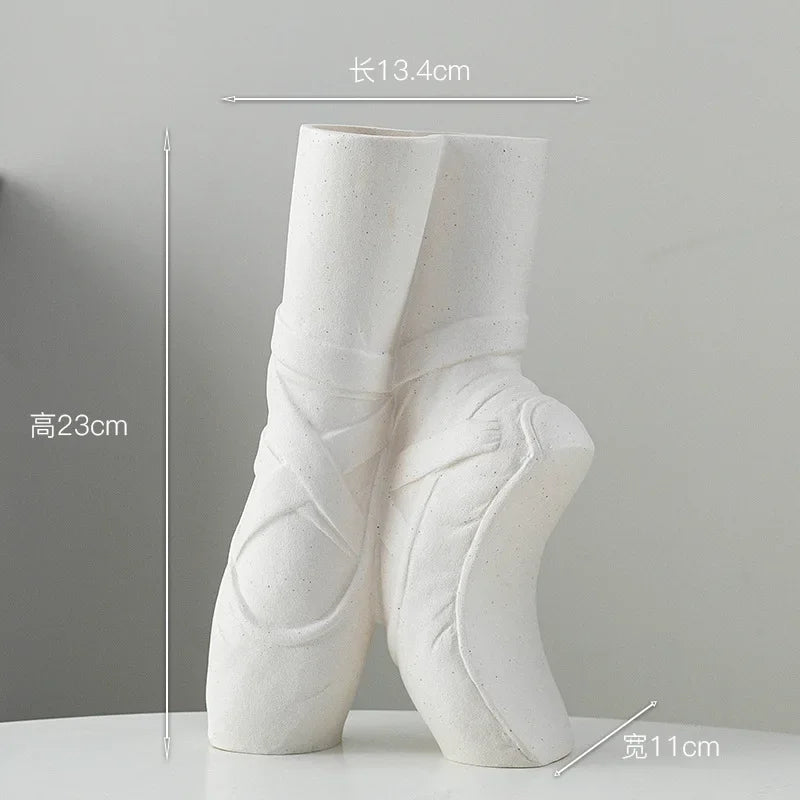 Ballet Shoes Vase  Ceramic Dried Flower Vases  Desktop Decoration Flower Arrangement  Art Home Decor Accessories Daughter's Gift