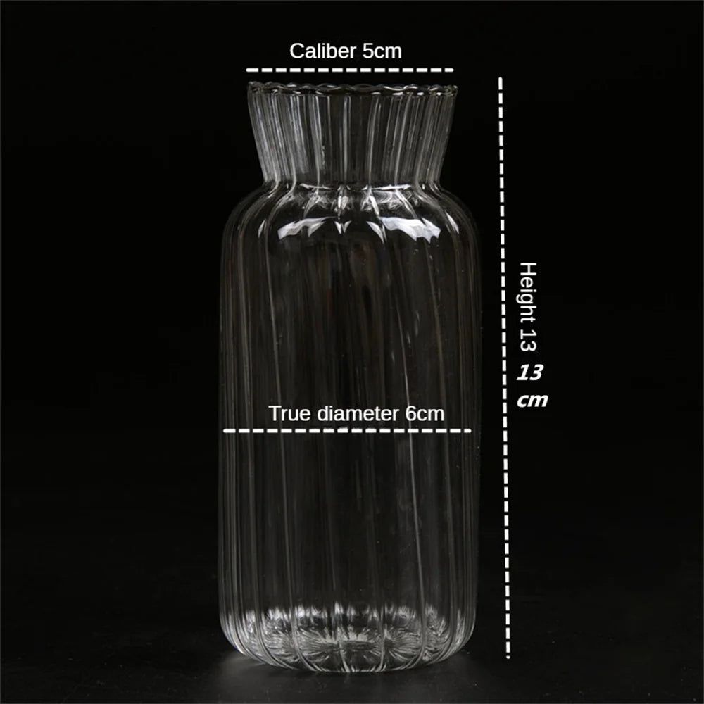 Nordic Glass Vase Home Decoration Accessories Ins Transparent Plant Hydroponic Bottle Living Room Wedding Table Decor Vases