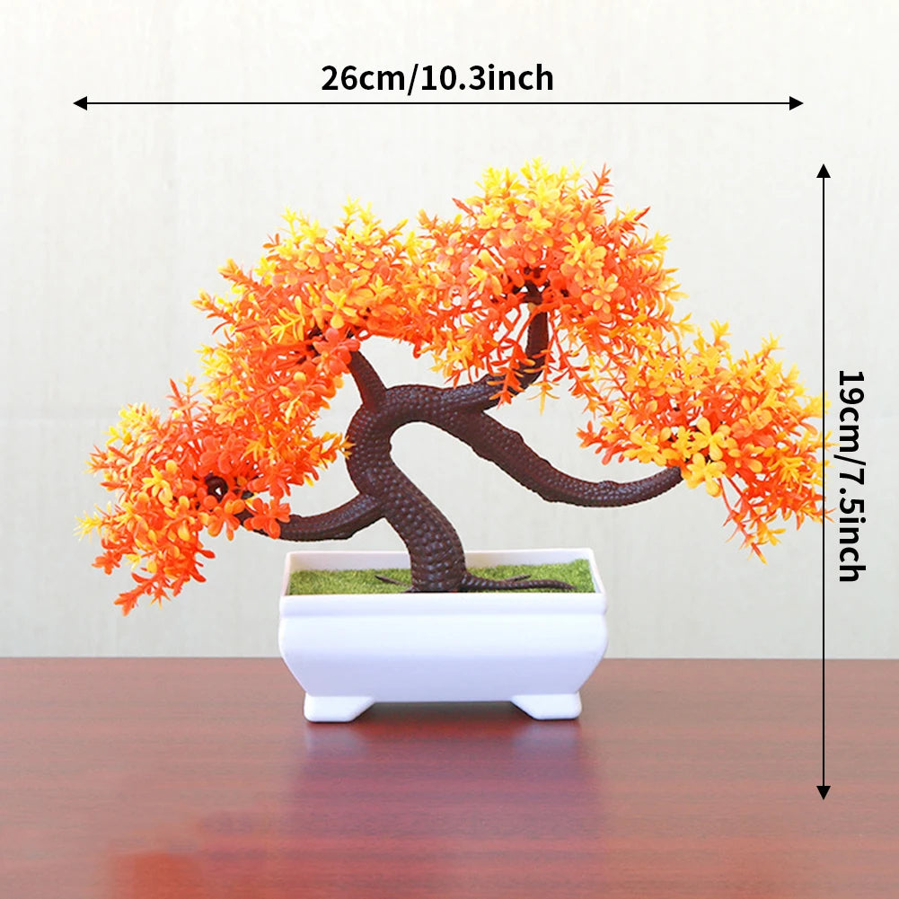 Bonsai Small Tree Pot Artificial Plants Fake Plant Flowers Potted Ornaments for Home Room Table Decoration Hotel Garden Decor