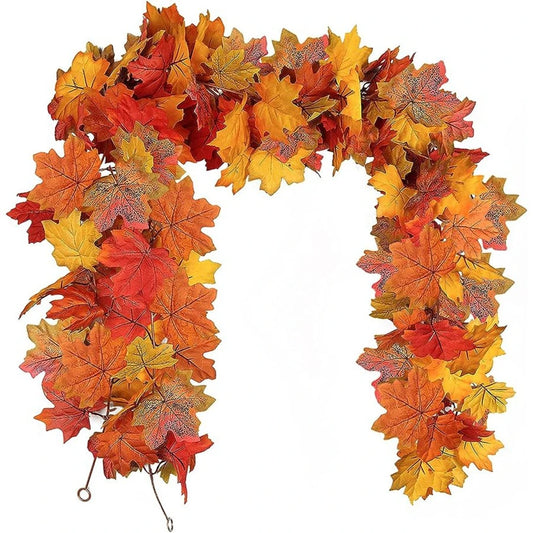 Artificial Plant Smaple Leaf Vine Autumn Flower Garland Wedding Home Room Door Garden Outdoor Decoration Festival DIY Gift Party