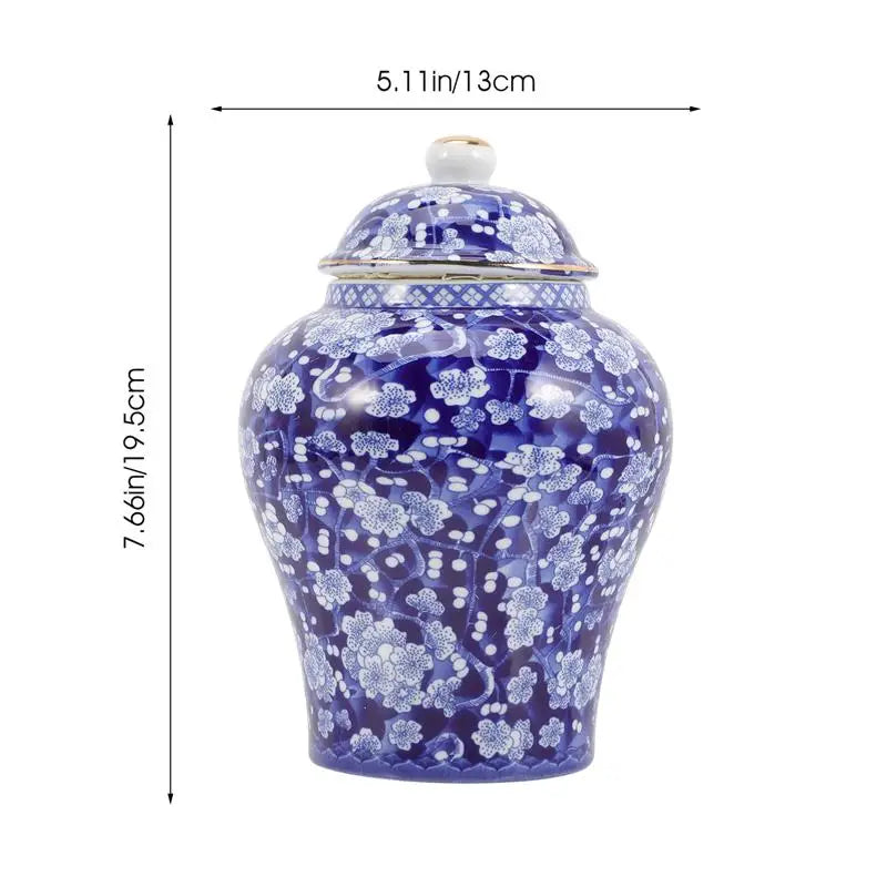 Sealed Blue Tea Canister White Ceramic Tea Canister Porcelain Tea Jar Storage Container Vase Kitchen Home Decor