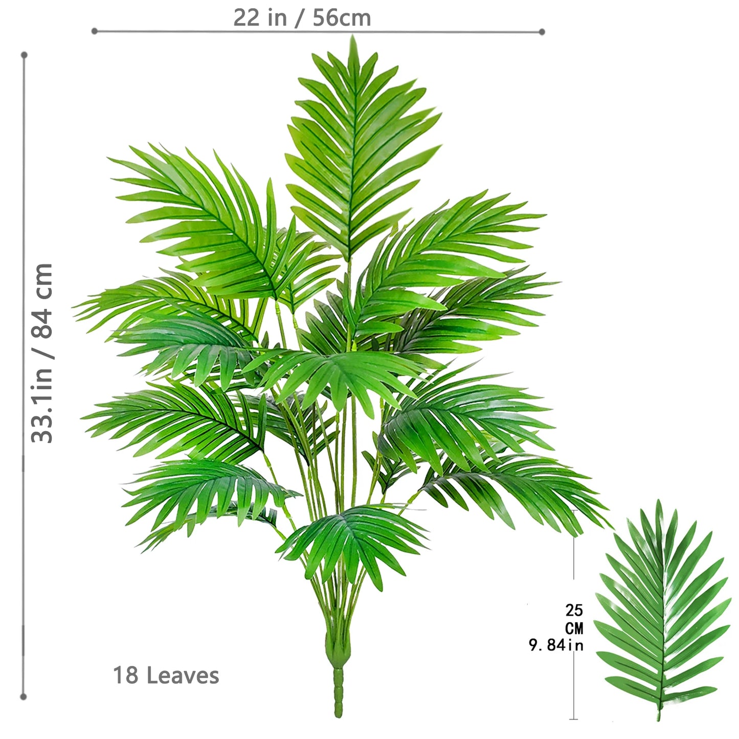 105cm/41.3in Artificial Areca Palm Plant Fake Tropical Leaves Fake Yellow Palm Indoor Home Office Decor