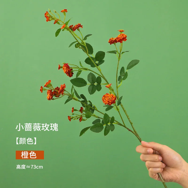 2/6/12pcs 73cm Simulated Small Rose Flower Multi Head Simulated Rose Flowers Artificial Bouquet Wedding Decoration Fake Flower