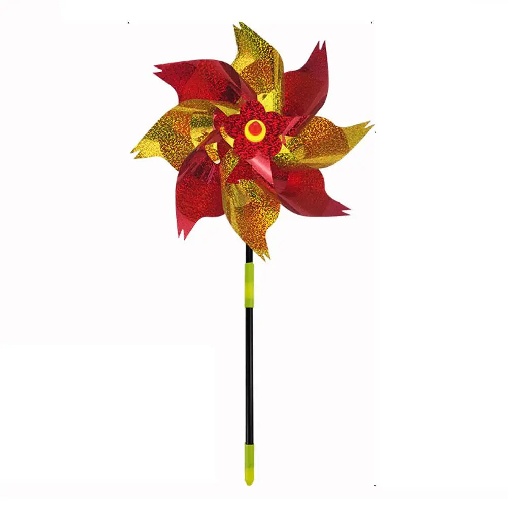 1pc Reflective Birds Repellent Windmills Sparkly Pinwheel With Stake Bird Scare Devices For Spring Garden Decor Supplies