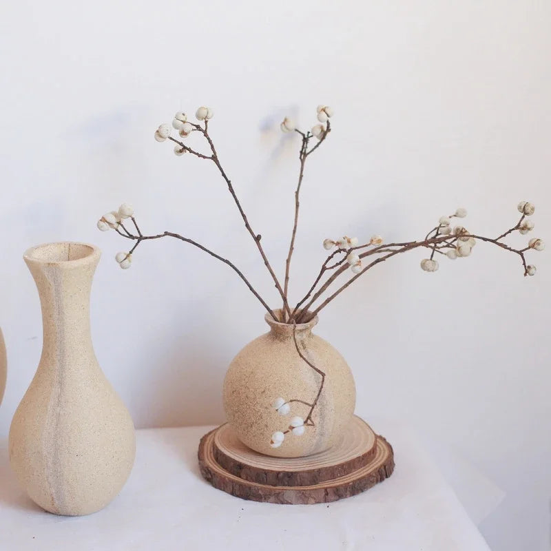 Wooden Flower Vase Retro Art Flower Bottle Dining Table Decorations Nordic Room Tabletop Ornament Living Room Decoration Ваза