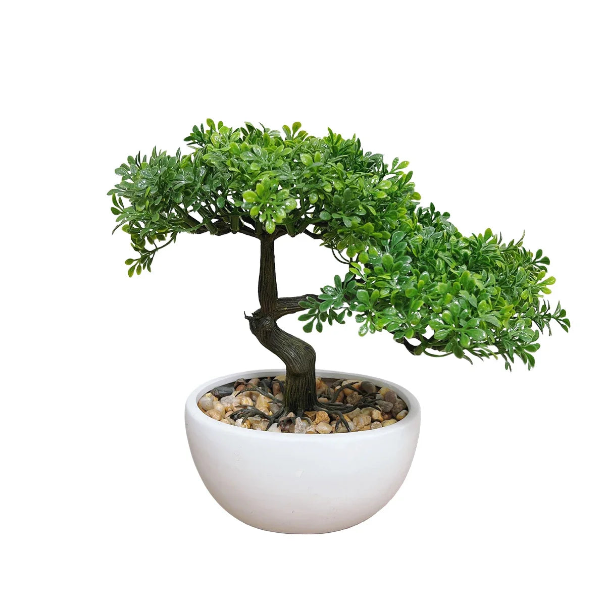 HXGYZP Bonsai Tree Artificial Plants Cypress Pine Tree With White Ceramic Pot Home Decor Indoor Office Desktop Plant Ornaments