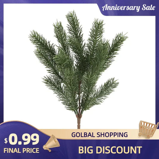 Artificial Plants Simulation Christmas Tree Pine Branch Fake Leaf Wreath DIY Xmas Tree Home Decor New Year Ornament