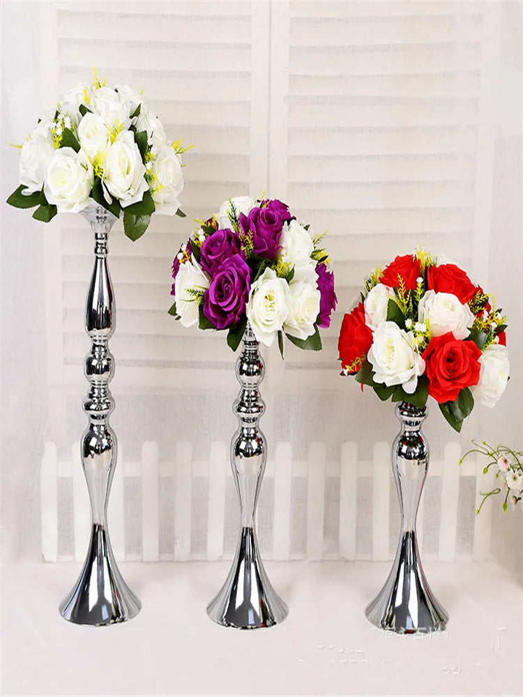 Metal Candle Holders Flowers Vase Candlestick Centerpieces Road Lead Candelabra Centerpieces Wedding porps Christmas decoration