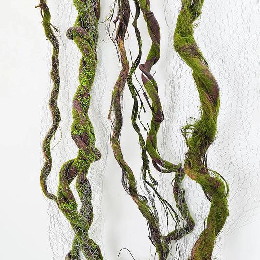 Artificial Plants Ivy Fake Moss Flocking Vine Fake Flower Window Scene Greening Decoration Holiday Wall Hanging Vivid Leaf Vine