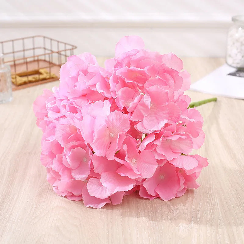 Hydrangea Silk Flowers Pink Hydrangea Artificial Flowers Fake Bouquet Flower Arrangements for Home Wedding Centerpieces Decor