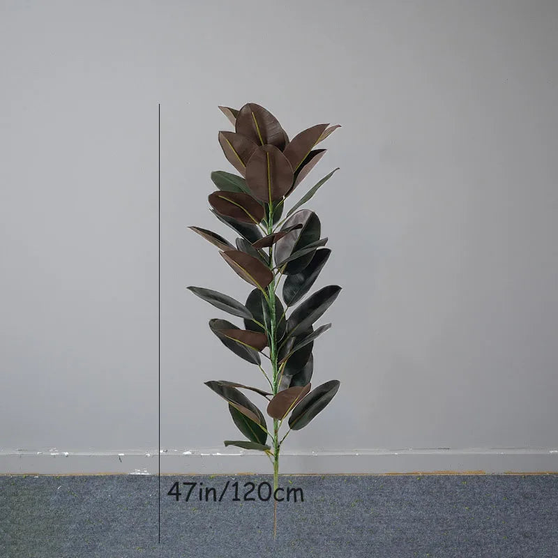 13-70in Large Ficus Tree Artificial Rubber Tree Plastic Banyan Plants Real Touch Banyan Leaves For Home Garden Shop Office Decor