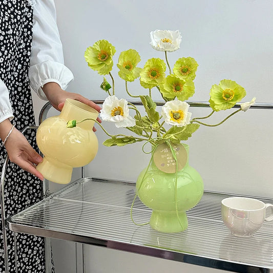Nordic Glass Flower Vase Hydroponic Pot Vase Decoration Glass Vases Pot for Flowers Table Decoration Desk Home Ornament 유리화병