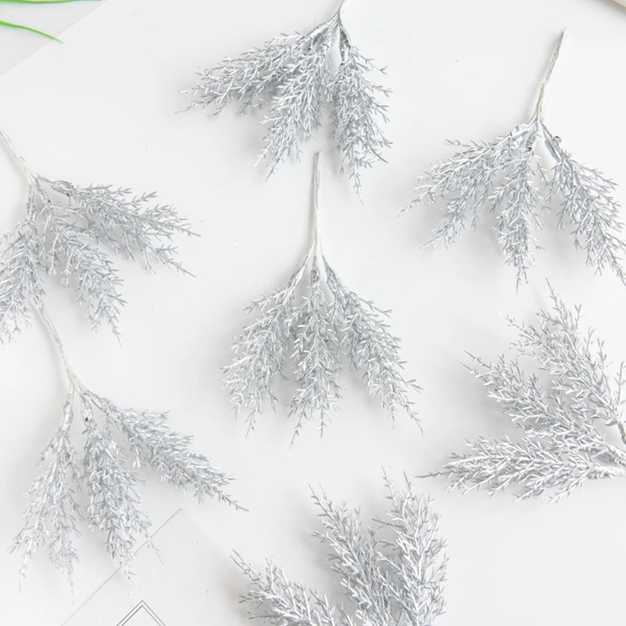 Artificial Plants Autumn Golden Silvery Fake Branch For Festival Tree Wreath Home Accessories Wedding Archway Decor Scrapbook
