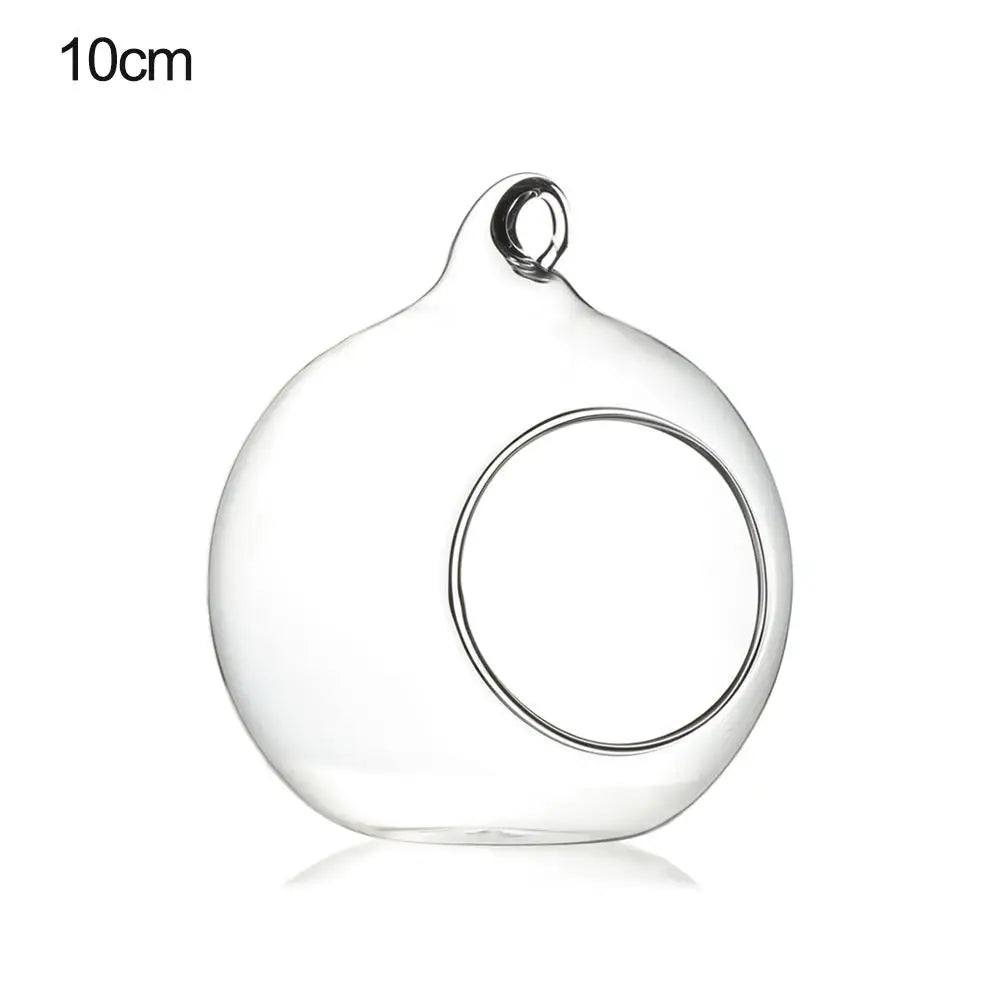 Hanging Glass Ball DIY Bauble Plant Pot Clear Glass Tea Light LED Candle Holder Fillable Bauble Tabletop Vases Decoration Crafts