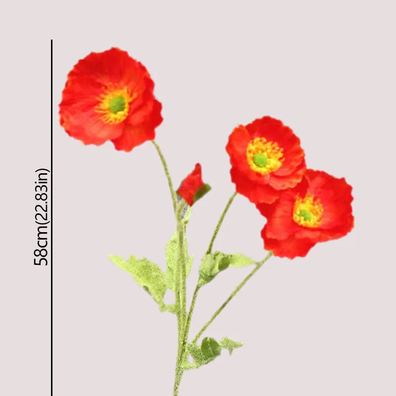 Flocking Yu Meiren Simulation Flower Bundle Dry Flower DecorationSilk Flower Poppy Flower Wedding Home Decoration Photography